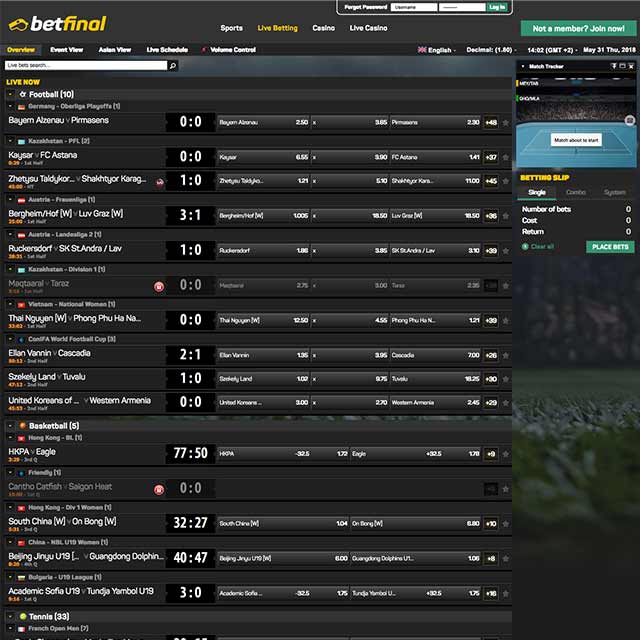 Betfinal Live-Betting