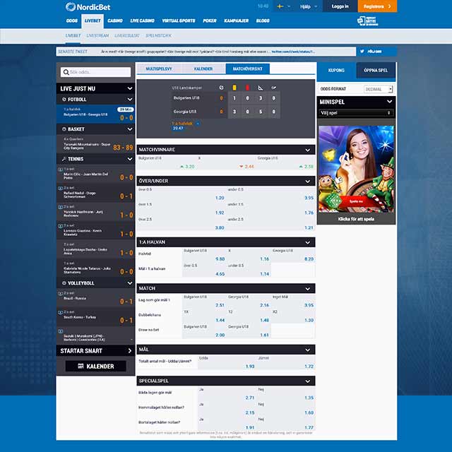 NordicBet Live Odds